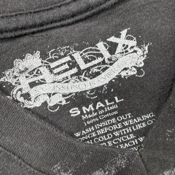 Skull Cyber Y2K Helix Graphic T-Shirt Small - Picture 3 of 7